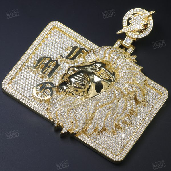 “Family Money Gang” square lion pendant