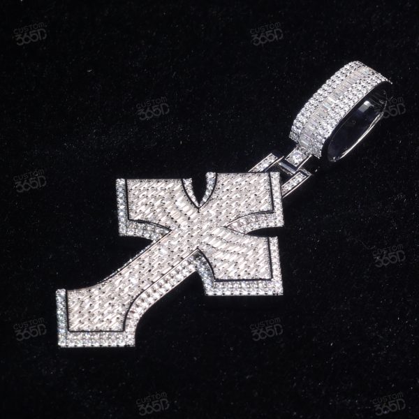 baguette cross pendant