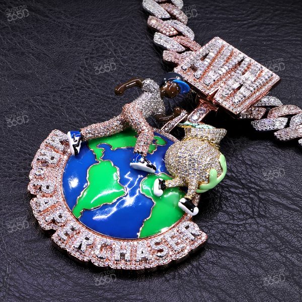 "MR. PAPERCHASER" world map pendant