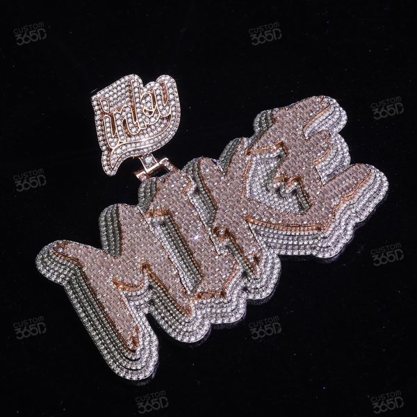 four layers "MIKE" Letter Pendant