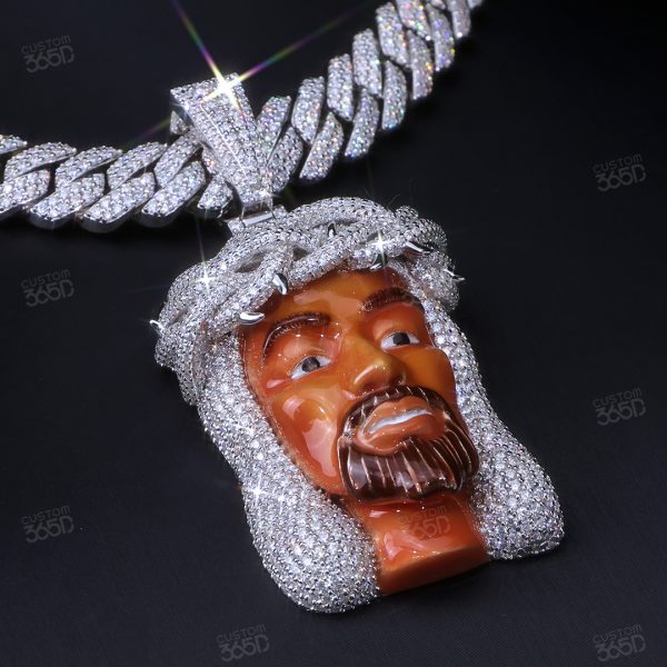 bold Black Jesus Head Pendant