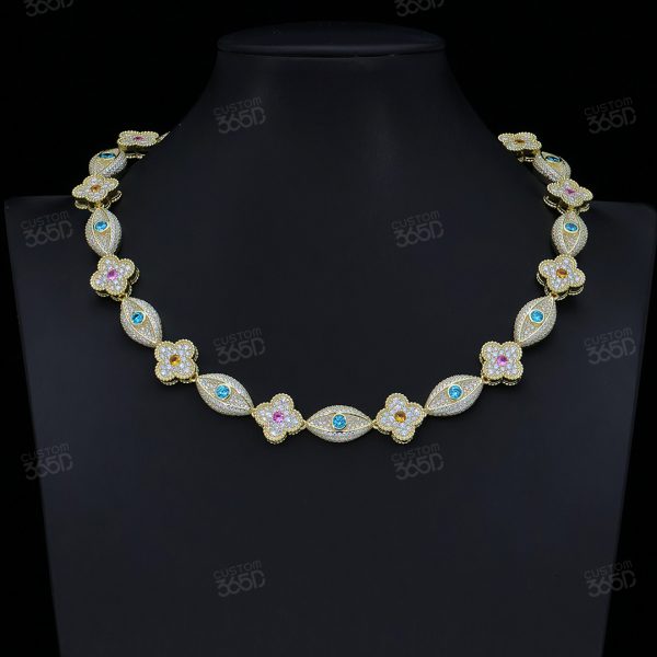 8mm Floral Radiance eyes Necklace